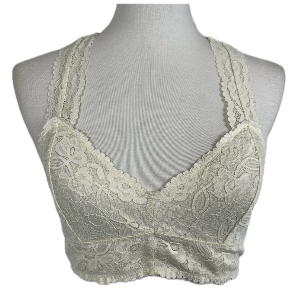 Free People Galloon Lace Racerback Bralette Sz M Festival Boho Romantic Dainty